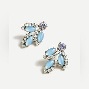J. Crew Crystal leaf stud earrings